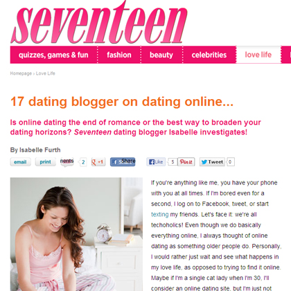 Seventeen Magazine slammed for article promoting online dating to young readers